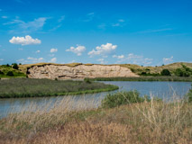 Dismal River south of Dunning where a sand bank fell into the river recently.