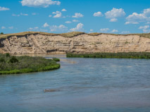 Dismal River south of Dunning where a sand bank fell into the river recently.