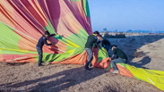 Jaipur: Fun to watch the guys fight to tame the balloon!
