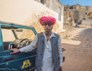 Delhi to Jaipur: our driver for the jeep drive to lunch.