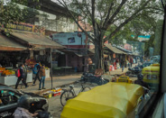 Delhi:  From the bus window.  All new to me at this point!  The yellow tops are 3-wheeler taxis mostly with motorcycle motors.