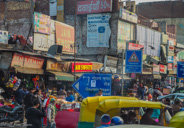 Delhi: Lots of fresh food and other stands, and lots of people and traffic.