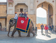 Jaipur Amber Fort:  Some people ride elephants to the Fort.  We took Jeeps (thankfully).