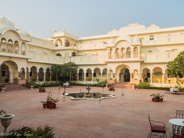 Ranthambhore:  larger look at the hotel grounds, one of several of these plazas.