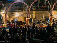 Ghats on the Ganges: Aarti ceremony offering fire or using fire in the offering.