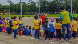 A school outing to see Uncle Ho's tomb, and Uncle Ho himself.