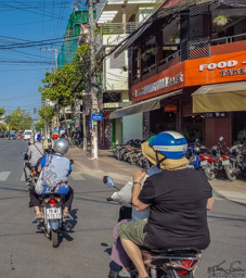So, not content with the beautiful beach, we join locals on scooters to see what's on the other side.