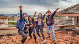 The students of Dalat University who showed us around.