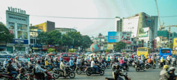 The start of rush hour in Saigon (from the bus window).  It's noisy too!