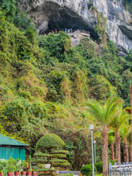 Getting ready to see the cave.  That's the starting point...up there.