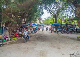 A busy street scene along the road from the nunnery to the orphanage.