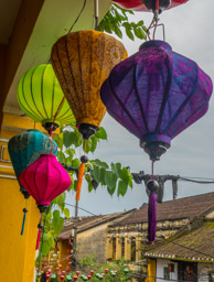 Lanterns hang in the balcony.