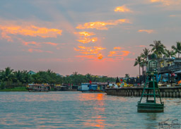 Amazing sunset over the Bon River.