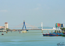 View of two other interestingly designed bridges looking south from the Dragon Bridge.