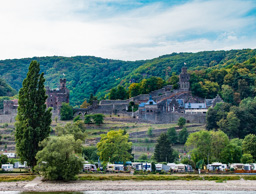 Apparently still in use - and oddly, a mobile home camp appears to be at its feet.