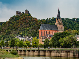 Great view from the ship of the huge new cathedral that sits below the ancient castle.