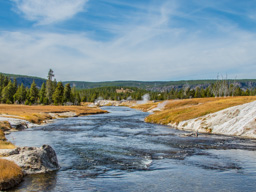 One steaming geyser after another all along the river.
