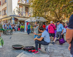 We walked from the Museum back to the hotel on streets filled with shops and shoppers, and had dinner at an outdoor restaurant along the way.