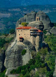 View of another monastery.  Again, note the ropes down the right side.