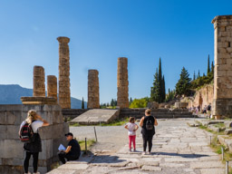 Ancient columns on the path to the Temple of Apollo.