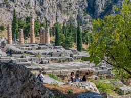 Structures in Delphi, orinigals form 7th century BC but rebuilt after a fire in the 6th century.