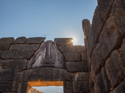 The famous city entrance gauded by two cats.
